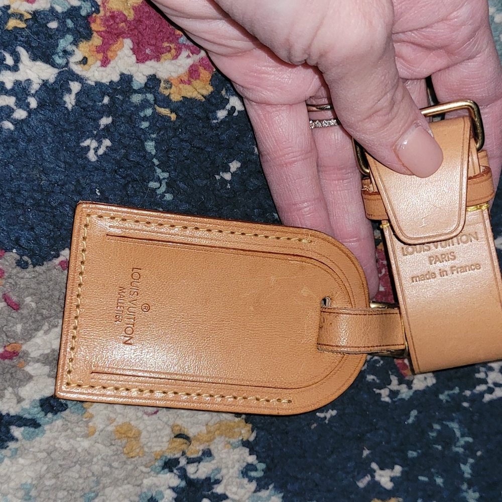 Louis Vuitton Tan Leather Luggage Tag